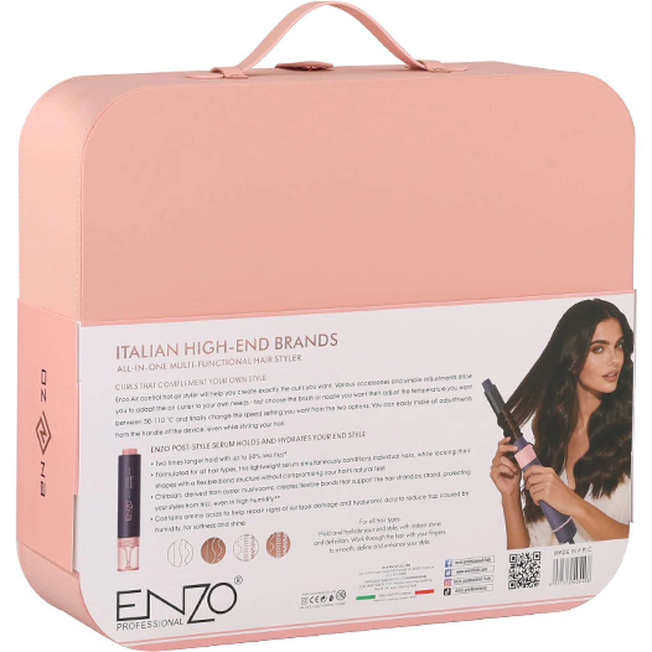 ست استایلر و سشوار حرفهای انزو Enzo Professional Air Styler مدل EN-4133PRO MAX با ۷ اتچمنت — تصویر ۴