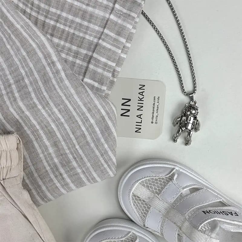ست شومیز شلوارک بچگانه نسکافه ای شیری کد 1384 — تصویر ۶