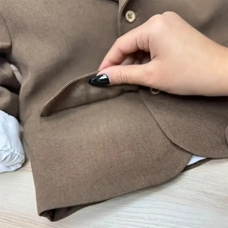 کت شلوار پسرانه قهوه ای روشن فاستونی کد A-4086 — تصویر ۴