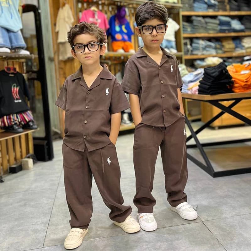 شومیز و شلوار پسرانه کتان سیلک مدل پلو کد ۴۳۶۶ — تصویر ۸