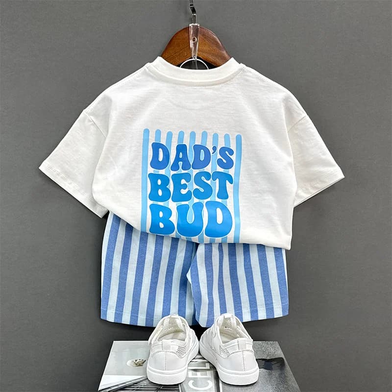 استایل آماده│تیشرت و شلوارک بچگانه طرح Dad’s Best Bud کد 1408 — تصویر ۳