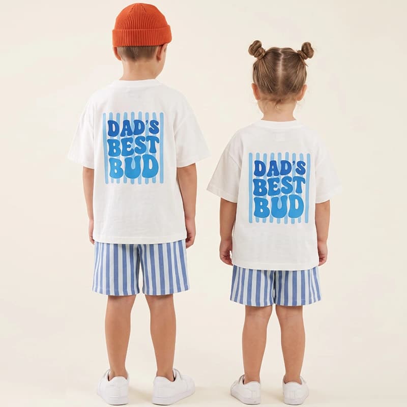 استایل آماده│تیشرت و شلوارک بچگانه طرح Dad’s Best Bud کد 1408
