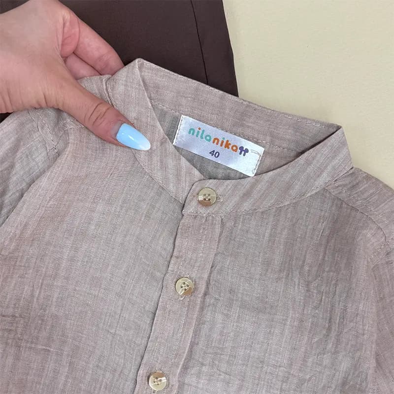 استایل آماده│شومیز لینن و شلوار سیلک بچگانه کد 1454 — تصویر ۶