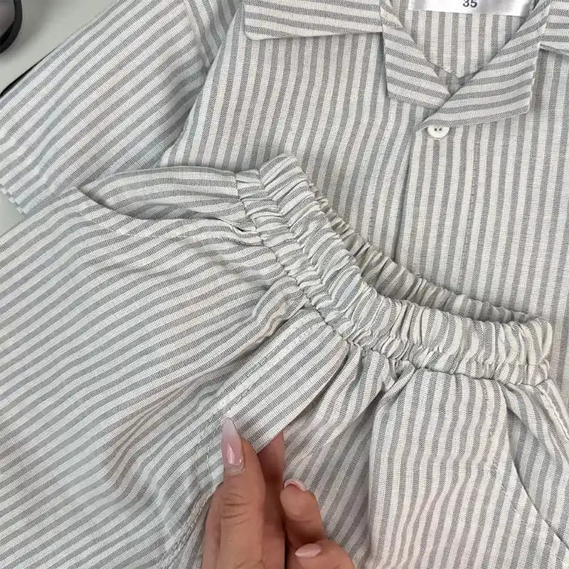 ست شومیز و شلوارک لینن بچگانه مدل راشل کد 4364 — تصویر ۷