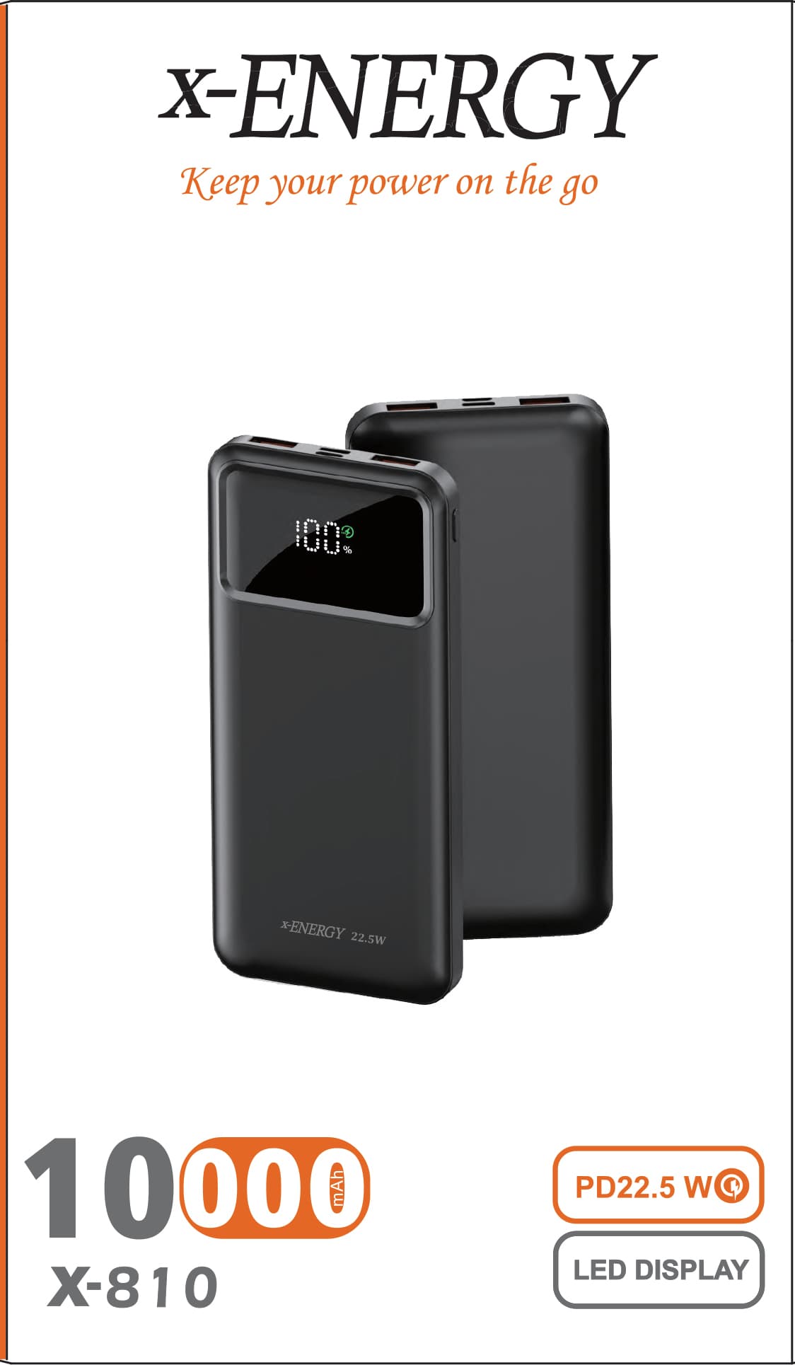 پاوربانک ایکس انرژی مدل X-810 22.5W ظرفیت 10000 میلی آمپر ساعت — تصویر ۳