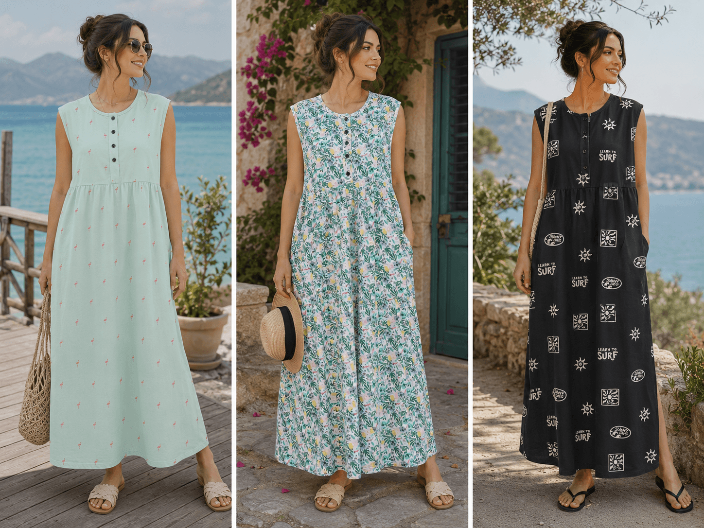 پیراهن راحتی بلند زنانه جلو دکمه H&M