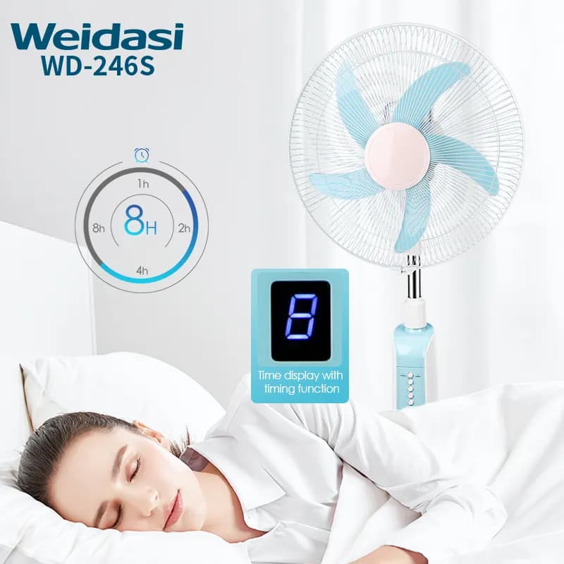 پنکه ایستاده شارژی 16 اینچ ویداسی مدل Weidasi WD-246S (نسخه خورشیدی و ریموتدار) — تصویر ۵