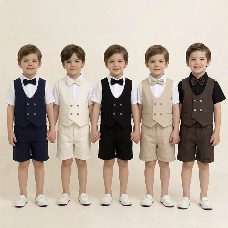 جلیقه شلوارک پسرانه بچگانه کد A-4012