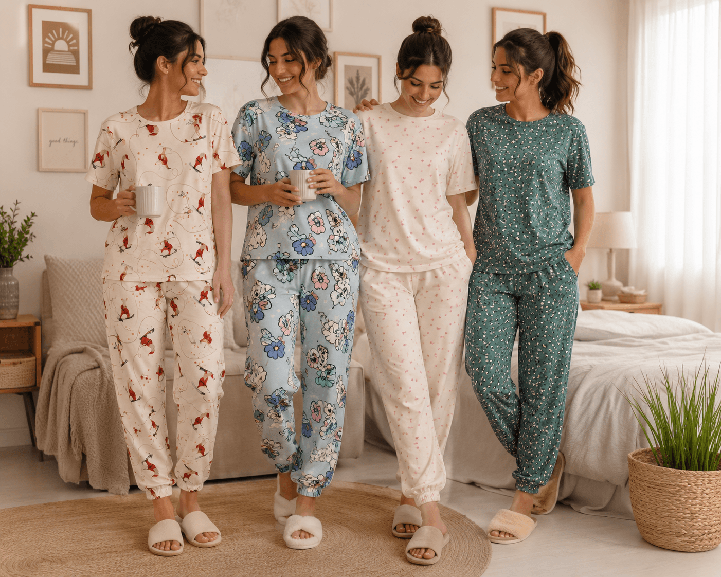 ست تیشرت شلوار زنانه نخ پنبه وارداتی H&M — تصویر ۲