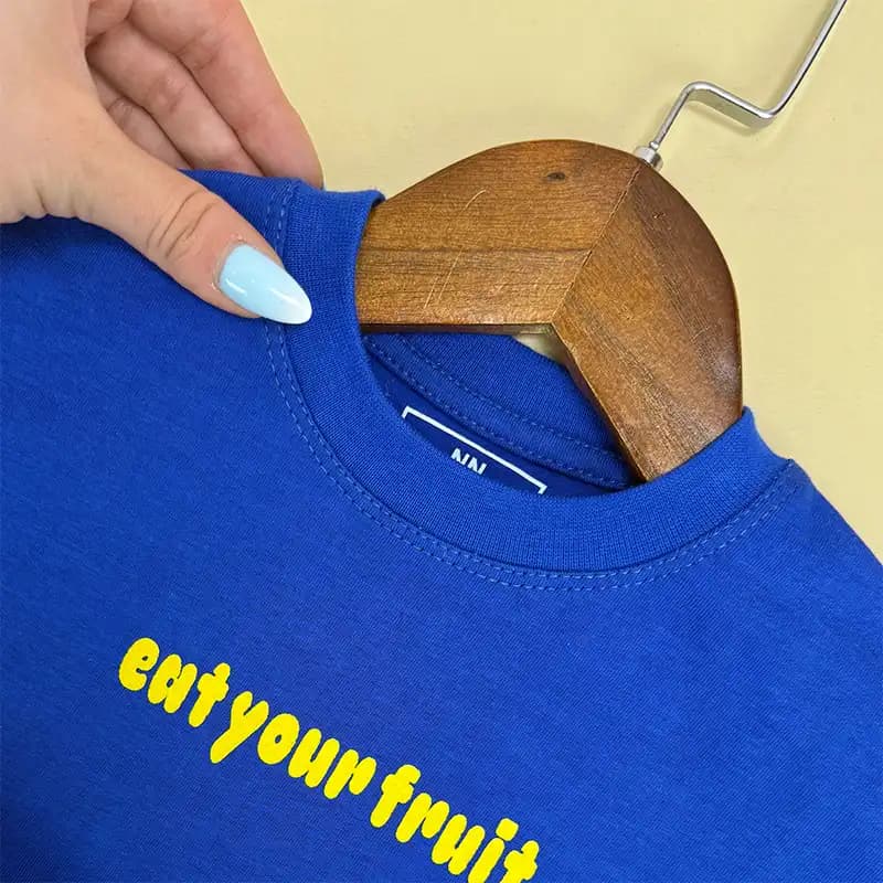 استایل آماده│ تیشرت باکسی و شلوارک آبی بچگانه کد 1385 — تصویر ۹