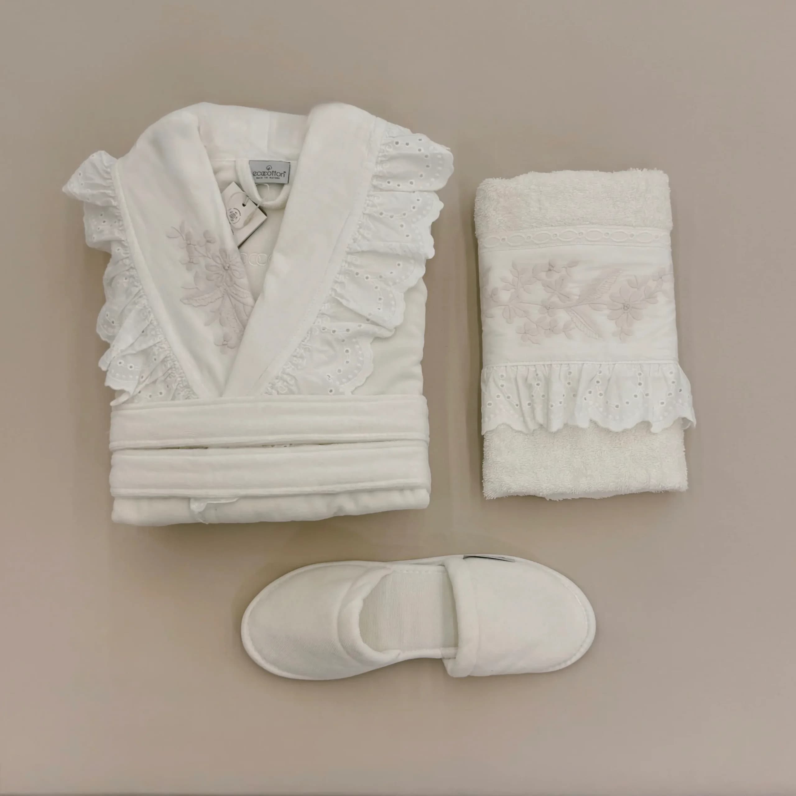ست حوله تن پوش 4 تکه زنانه برند ecocotton مدل Elsa