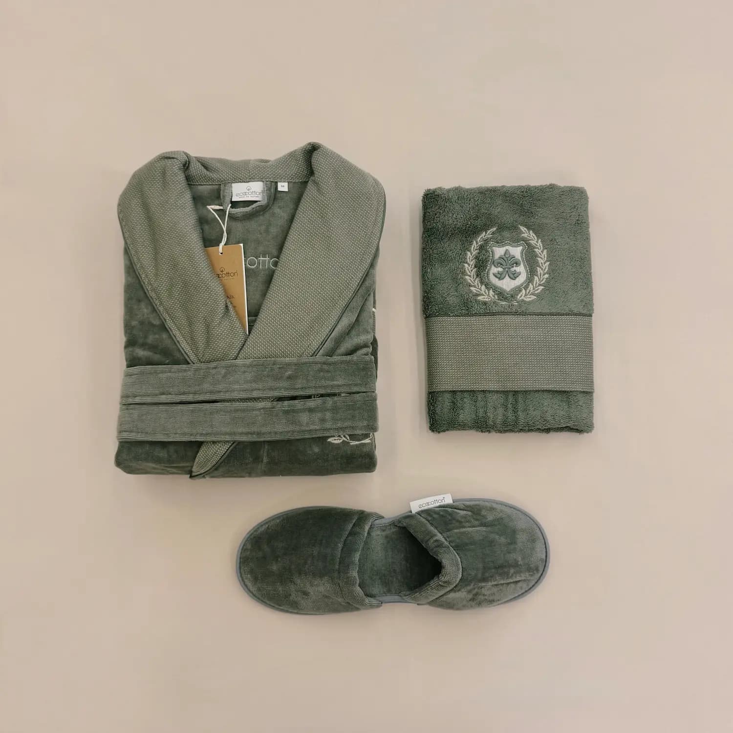 ست حوله تن پوش 4 تکه مردانه برند ecocotton مدل Masal
