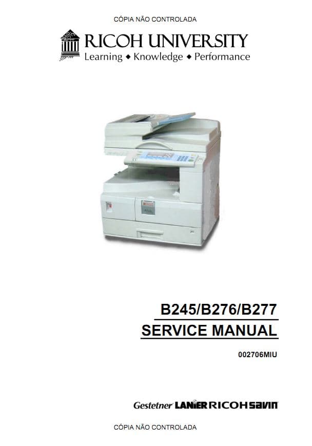 سرویس منوال فتوکپی ریکو آفیشیو Aficio 1500 1600 2000