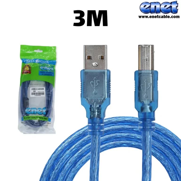 کابل usb پرینتر 3 متری شیلددار اینت
