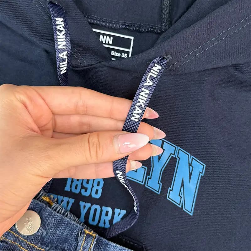 ست تاپ کلاهدار و شلوارک جین اسپرت کد 1366 — تصویر ۵