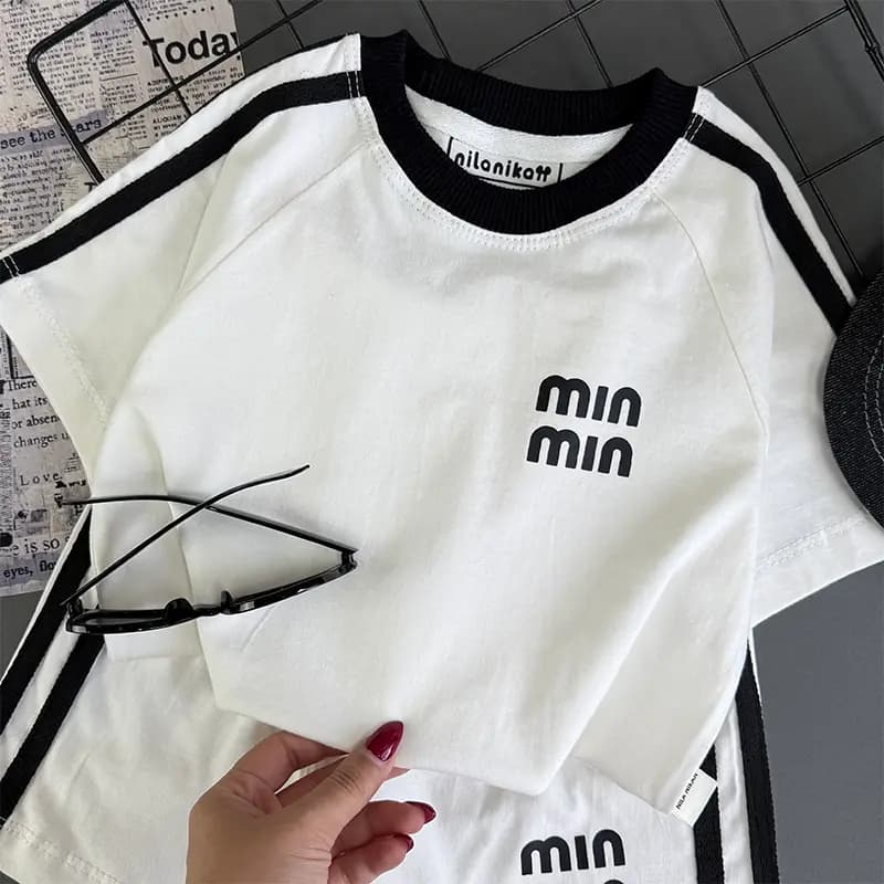 تیشرت و شلوارک بچگانه کژوال بهاره و تابستانه مدل مین مین (Minmin) کد 4336 — تصویر ۴