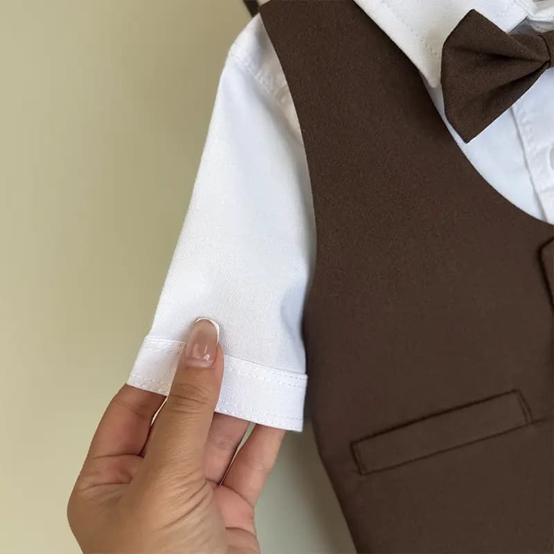 ست جلیقه شوارک بچگانه شکلاتی کد 1251 — تصویر ۹