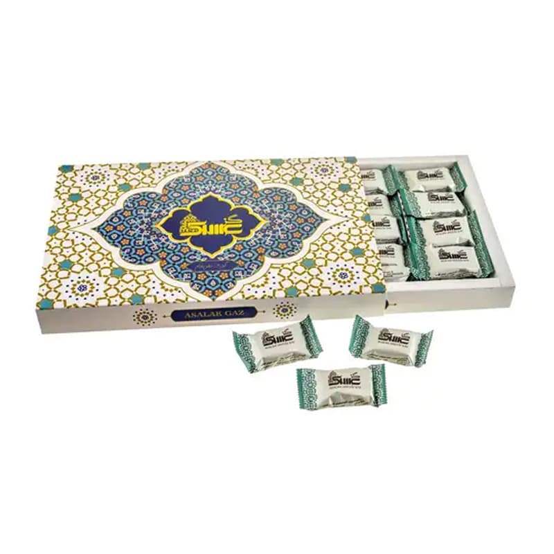 گز عسلک لقمه ۴۰ درصد بادام ۴۰۰ گرمی
