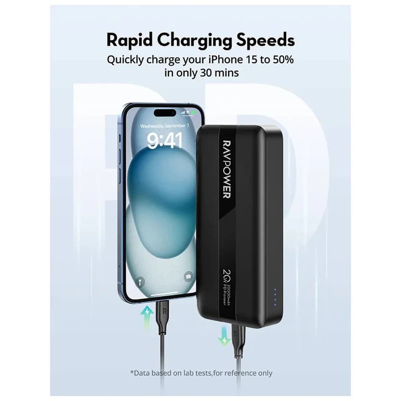 پاوربانک راوپاور RAVPOWER RP-PB1235 ظرفیت 20000 میلی آمپر ساعت — تصویر ۴