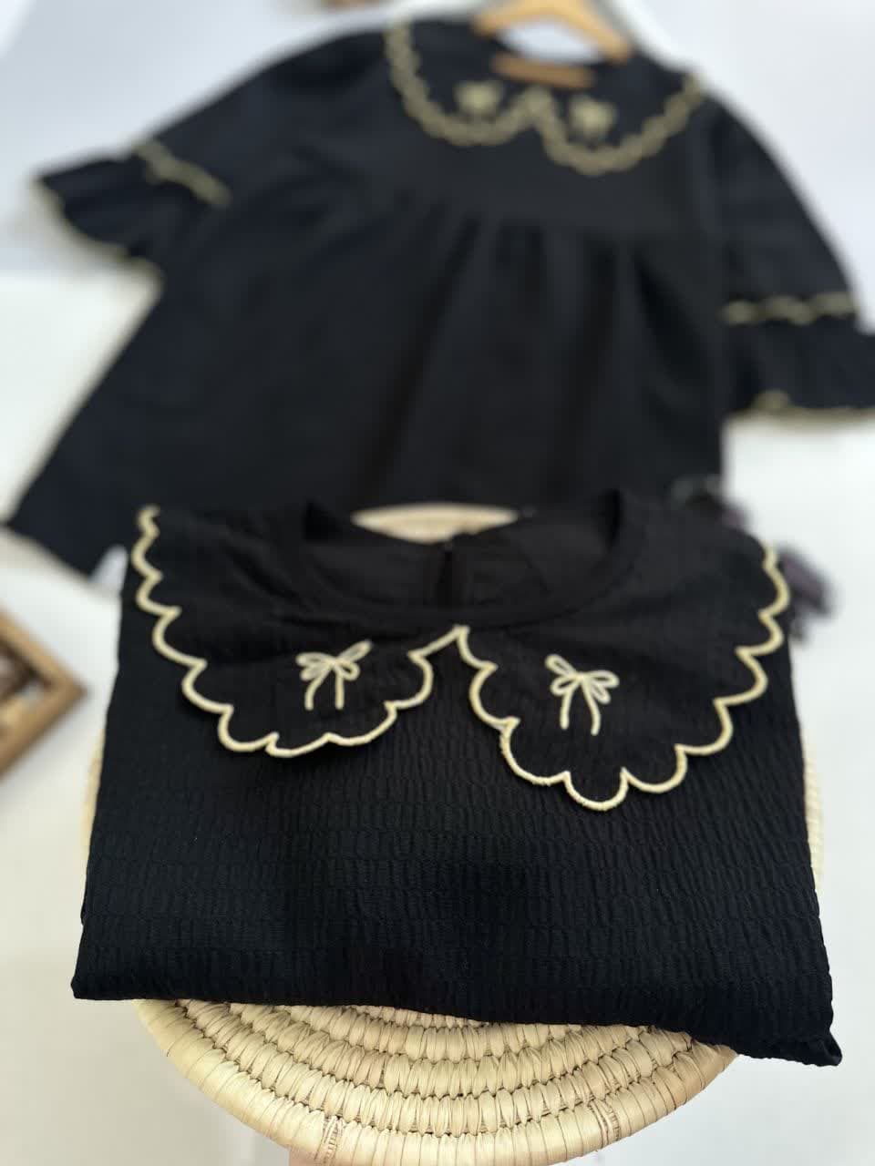 شومیز یقه گلدوزی شده جنس اطلس درجه یک بدون ابرفت و چروک — تصویر ۵