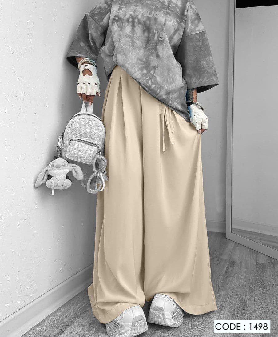 شلوار فول بگ پیله دار جنس سوپر فلامنت نرم