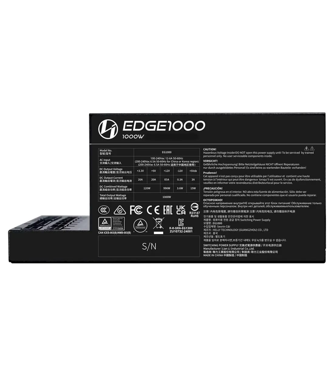 پاور لیان لی مدل EDGE 1000W UK BLACK GOLD — تصویر ۶