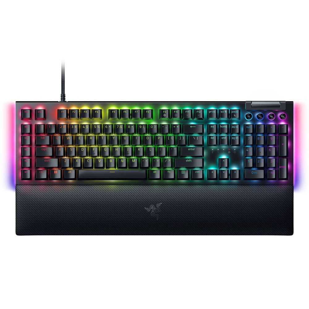 کیبورد گیمینگ ریزر مدل BLACKWIDOW V4 GREEN SWITCH WRD