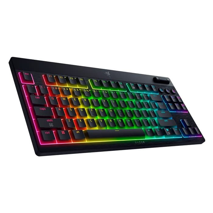 کیبورد گیمینگ ریزر مدل BLACKWIDOW V4 LOW PROFILE HYPERSPEED TKL YELLOW SWITCH WLS — تصویر ۳