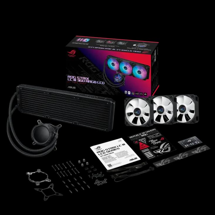 خنک کننده مایع پردازنده ASUS ROG LC III 360 LCD ARGB — تصویر ۵