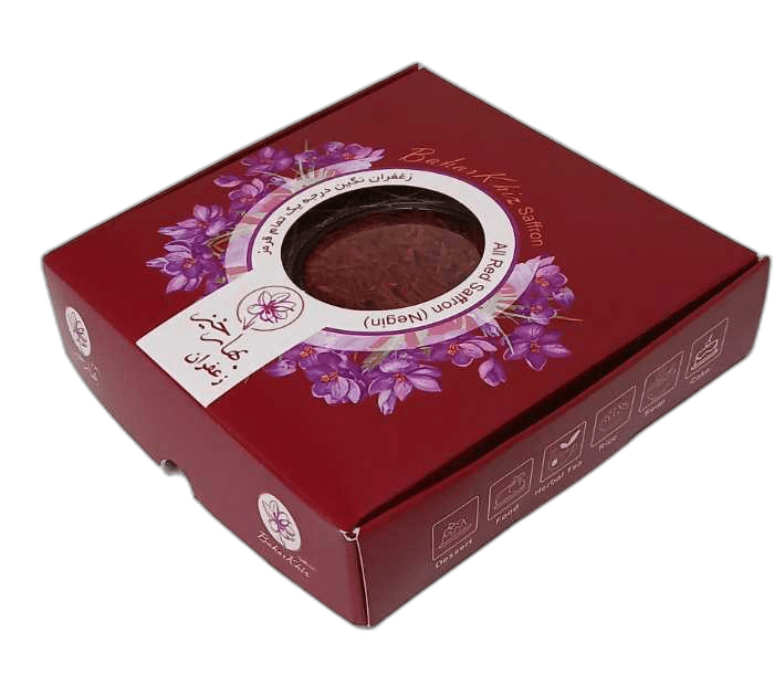 زعفران بهارخیز نگین تمام قرمز بهارخیز قوطی نیم مثقالی ( 2.3 گرم ) — تصویر ۳