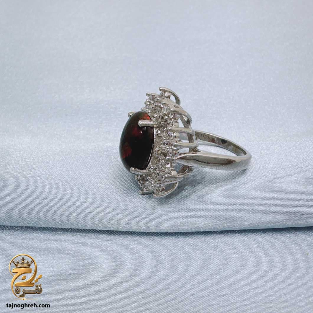 انگشتر نقره زنانه با سنگ اوپال مدل RSW F89 — تصویر ۵