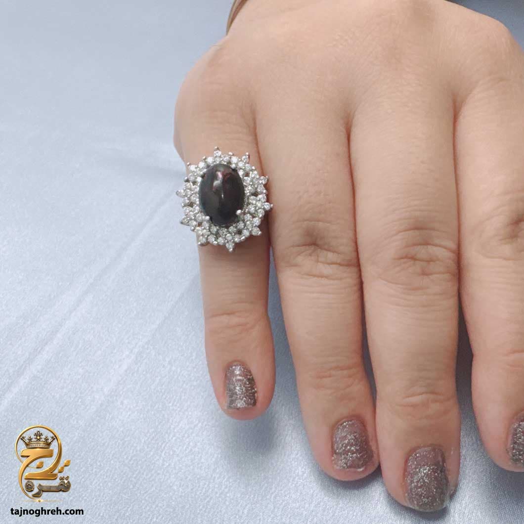 انگشتر نقره زنانه با سنگ اوپال مدل RSW F89 — تصویر ۳