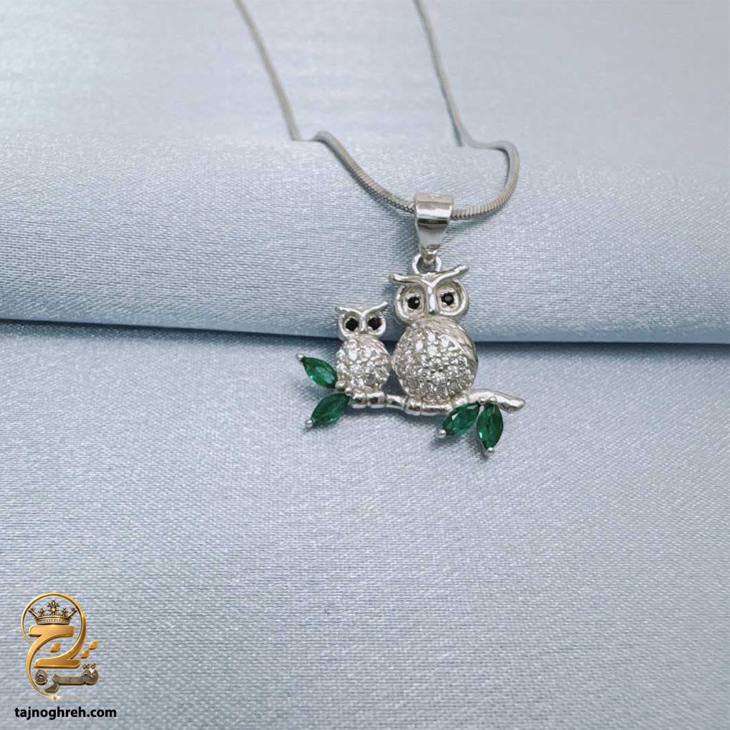 مدال نقره زنانه طرح جغد مدل ZSW Z130