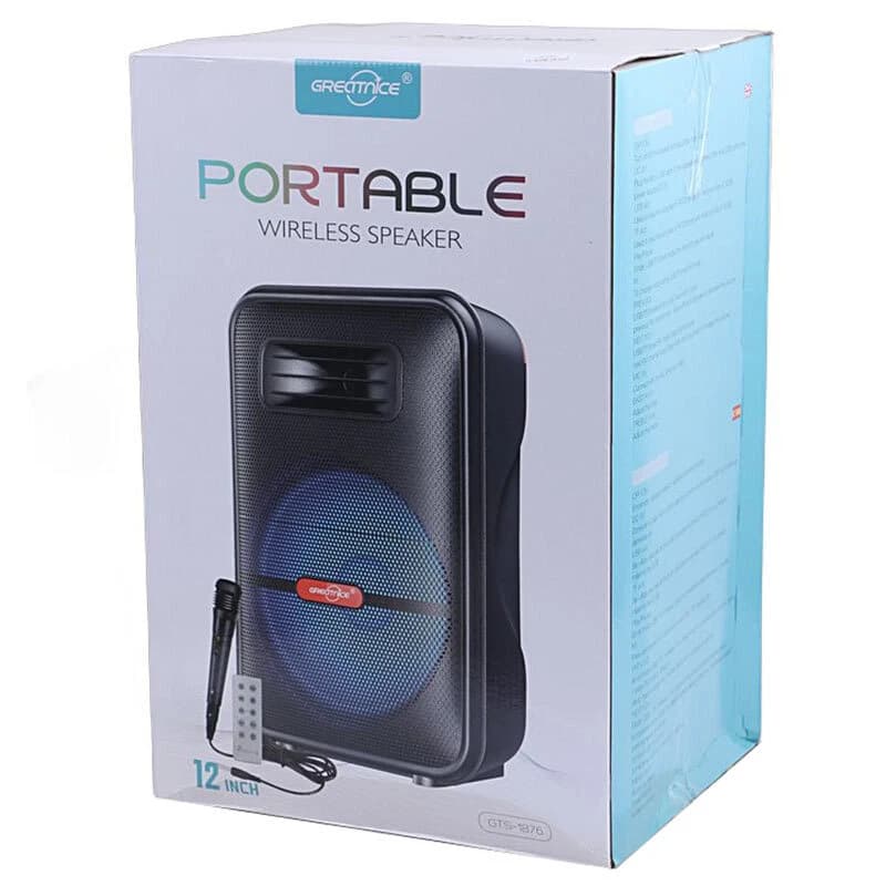 اسپیکر بلوتوثی گریت نایس GTS-1876 (اورجینال) + میکروفون و ریموت کنترل — تصویر ۸