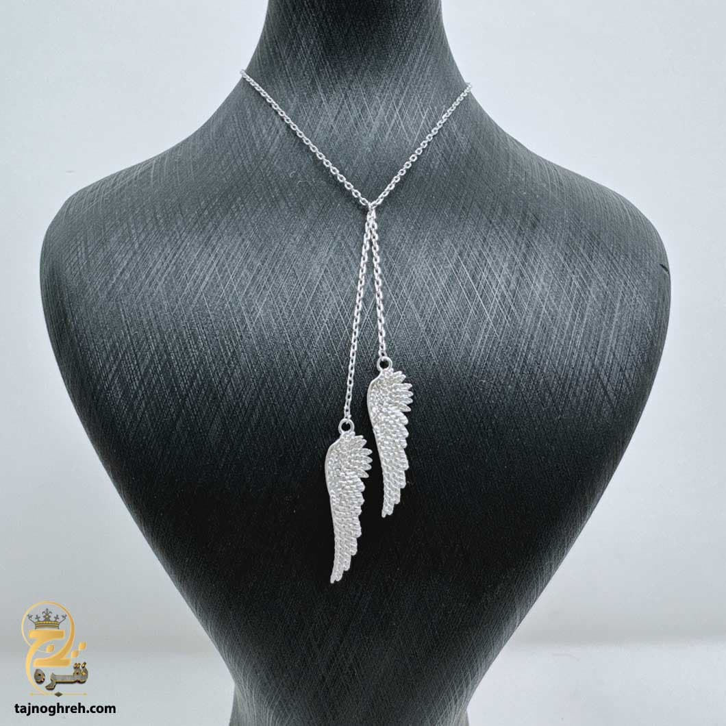 گردنبند نقره زنانه طرح بال مدل ZSW Z116 — تصویر ۴