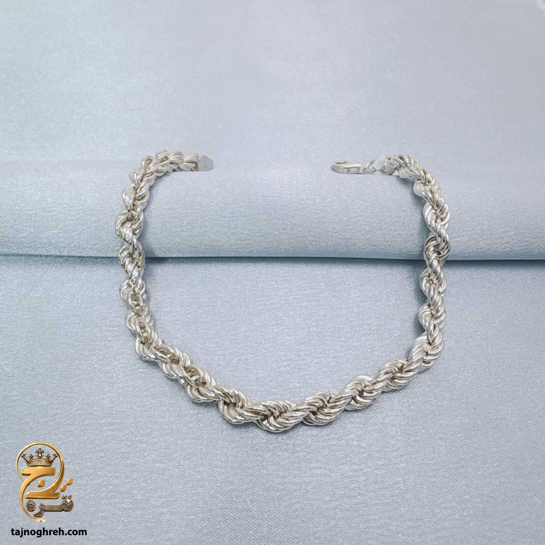 دستبند نقره زنانه طنابی بدون نگین مدل DSW D103 — تصویر ۲