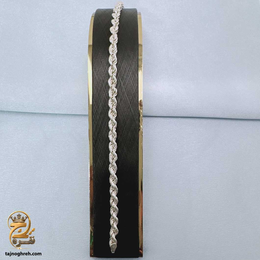 دستبند نقره زنانه طنابی بدون نگین مدل DSW D103 — تصویر ۴
