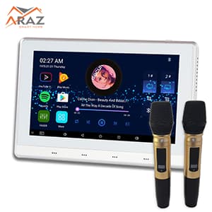 تاچ پنل صوتی JX701K (آمپلی فایر لمسی)+یک جفت میکروفون — تصویر ۲