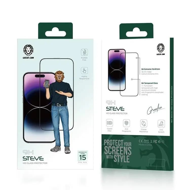 گلس استیو Green Lion 9H Steve HD Glass Protector for iPhone 15 Pro — تصویر ۳