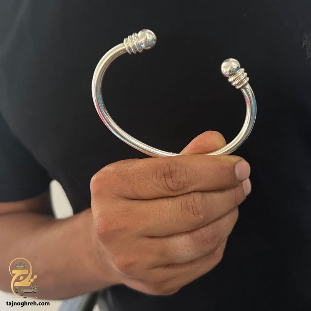 بنگل نقره مردانه سنگین مدل BSM B121 — تصویر ۴