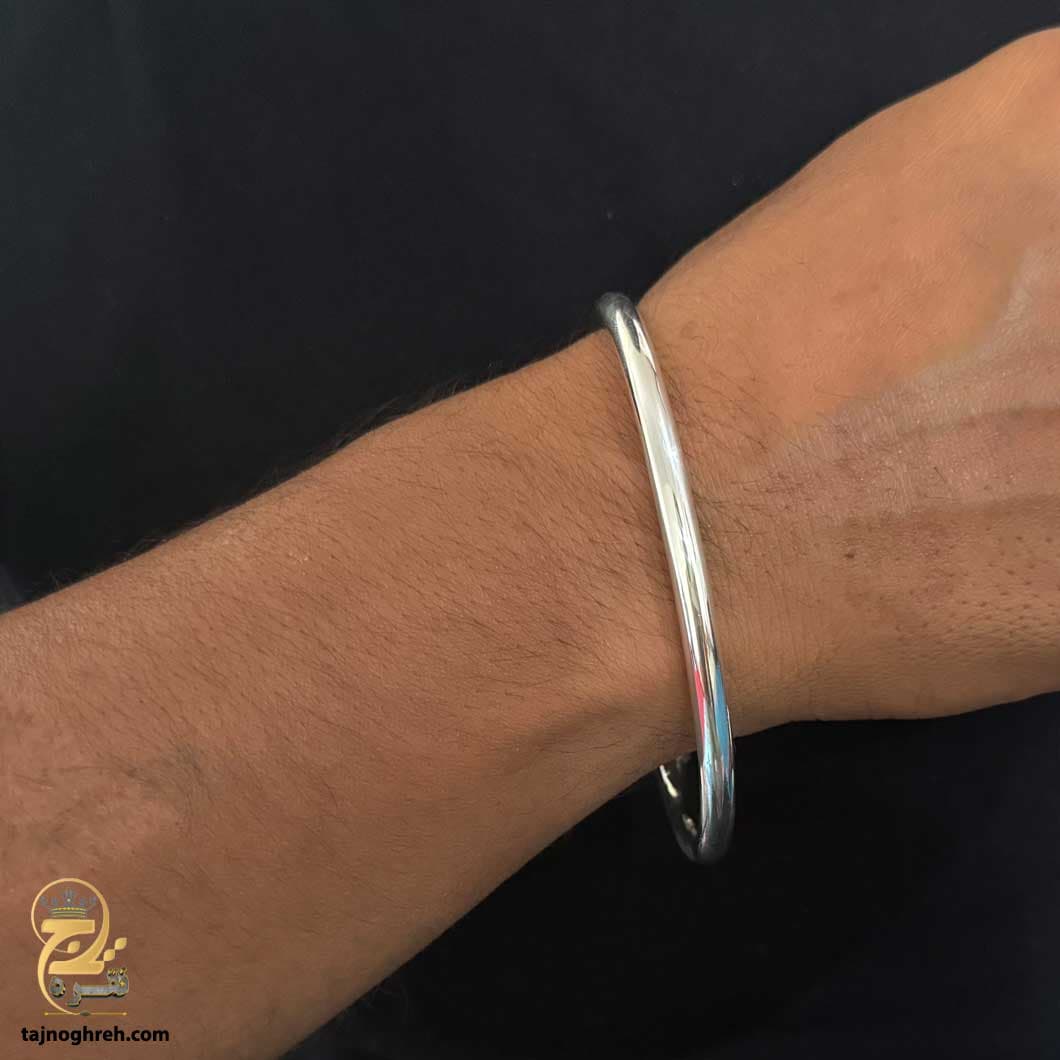 بنگل نقره مردانه سنگین مدل BSM B121 — تصویر ۳