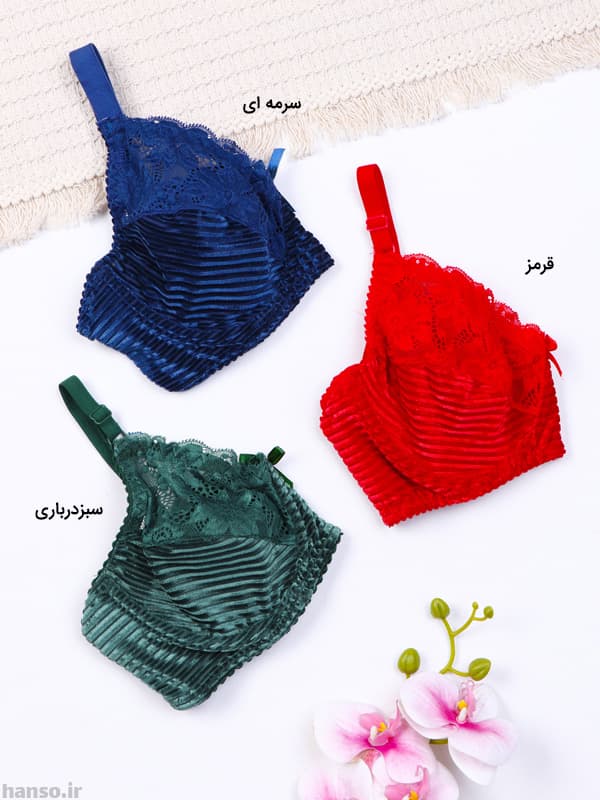ست شورت و سوتین فنردار گیپور و مخمل ژوبین کد 4088 — تصویر ۳
