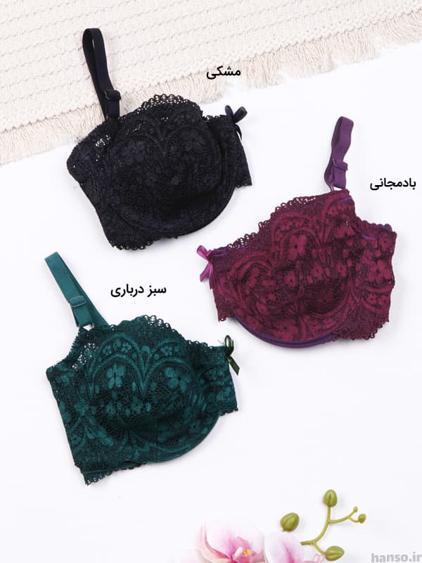 ست شورت و سوتین گیپور فنردار ژوبین کد 1395 — تصویر ۳