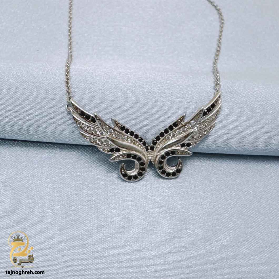 گردنبند نقره زنانه طرح بال مدل ZSW Z106 — تصویر ۲