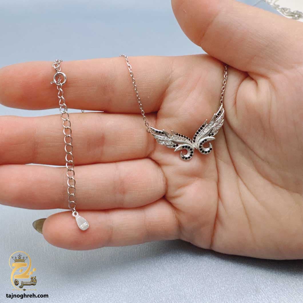 گردنبند نقره زنانه طرح بال مدل ZSW Z106 — تصویر ۴