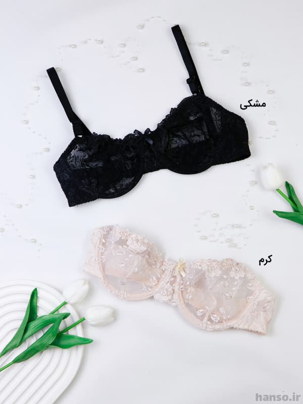 ست شورت و سوتین گیپور فنردار ژوبین کد 2030 — تصویر ۵