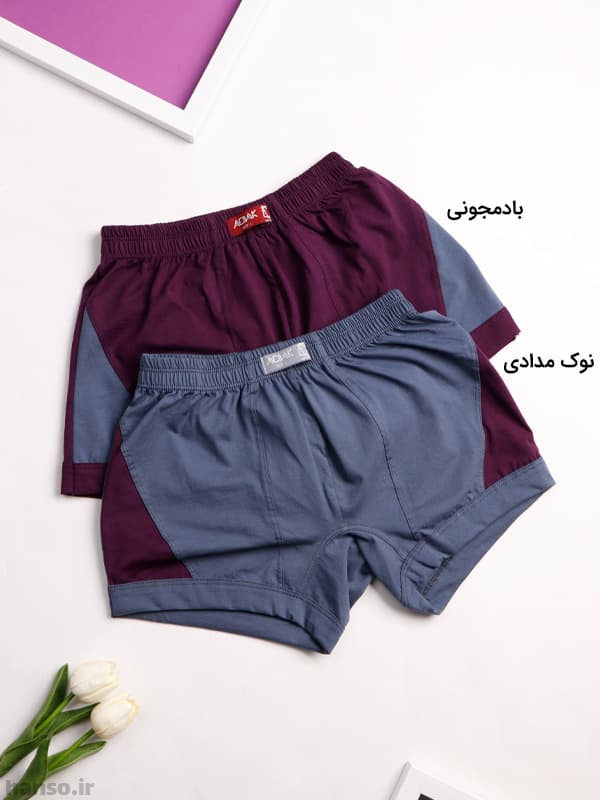 شورت مردانه نیم پا نخی کمر لیفهای آداک Adak کد 5567 — تصویر ۶