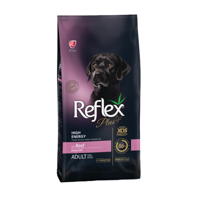 غذای خشک سگ بالغ پر انرژی با طعم گوشت گاو رفلکس پلاس Reflex Plus Adult High Energy Beef وزن 3 کیلوگرم