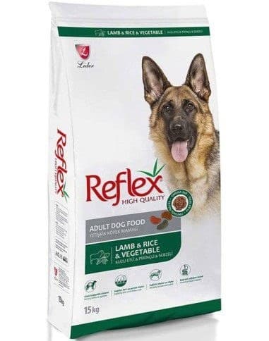 غذای خشک سگ بالغ با طعم گوشت بره، برنج و سبزیجات رفلکس Reflex Adult Lamb & Rice & Vegetable وزن ۱۵ کیلوگرم