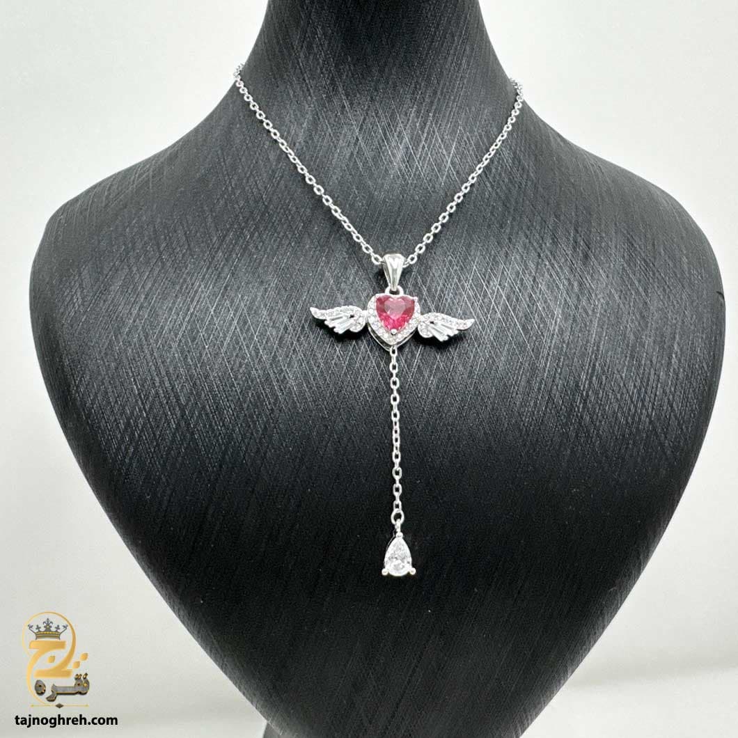 گردنبند نقره زنانه طرح بال فرشته مدل ZSW Z98 — تصویر ۴